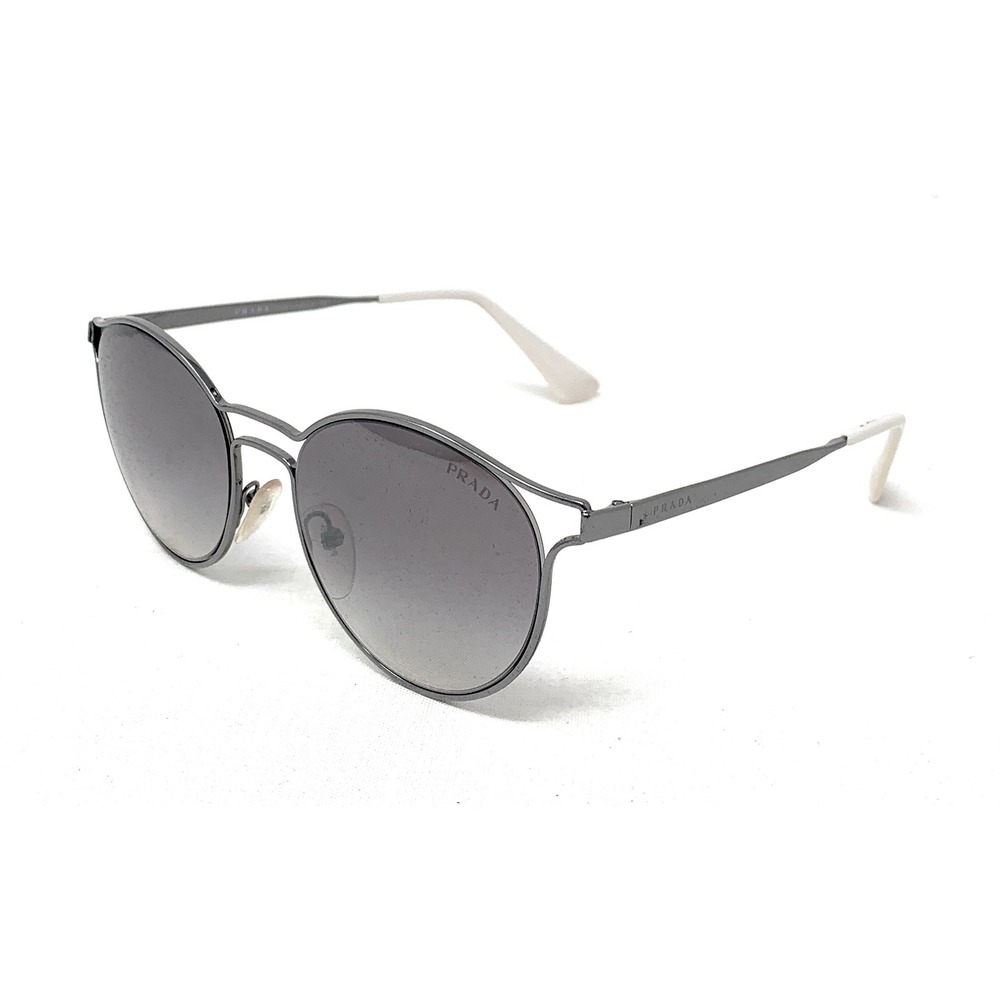 PRADA SPR 62S 5AV-6T2 Women's Round Sunglasses Silver/Light Grey/Mirror Lens‎
